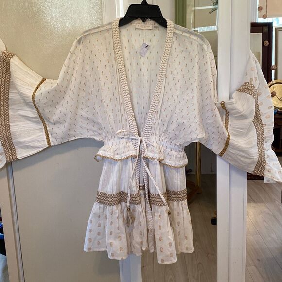 Ramy Brook Maxine Lurex Coverup Mini Dress Model Sample Sz S - Picture 6 of 16